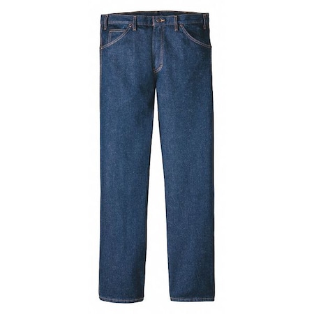 Men's Regular Pocket Jeans, 34 in, Rinsed Indigo Blue, Cotton MPN:C993RB 34 32