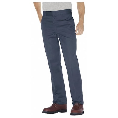 Men's Flex Work Pants, 33 in to 30 in, Navy, 65% Polyester/35% Cotton MPN:P874NV 33 30