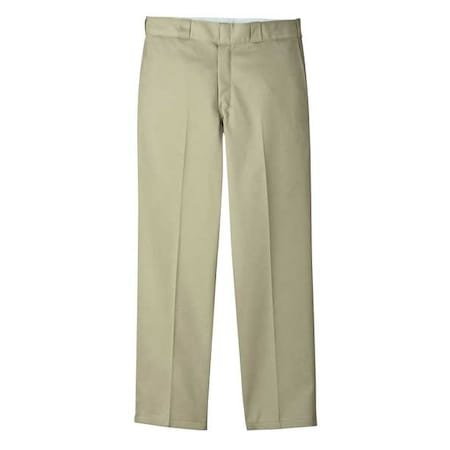 Men's Flex Work Pants, L/XL, Tan, 65% Polyester/35% Cotton MPN:P874KH 36 30
