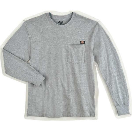 Men's Long Sleeve T-Shirt, Cotton, Pullover, Gray, L MPN:WL50HG TL L