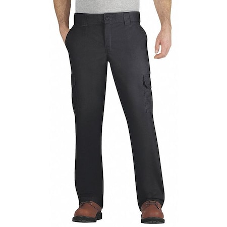 Men's Work Pants, L/XL, Black, 65% Polyester/35% Cotton Twill MPN:WP95BK 34 32