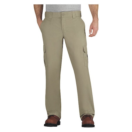 Men's Work Pants, S/M, Tan, 65% Polyester/35% Cotton Twill MPN:WP95DS 30 32