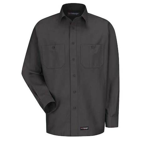 Men's Long Sleeve Shirt, 40% Polyester, 60% Cotton, Button, Gray, M MPN:WS10CH RG M
