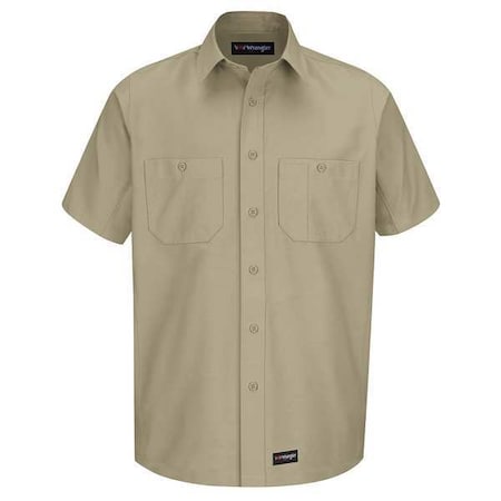 Men's Short Sleeve Shirt, 40% Polyester, 60% Cotton, Button, Khaki, 3XL MPN:WS20KH SS 3XL