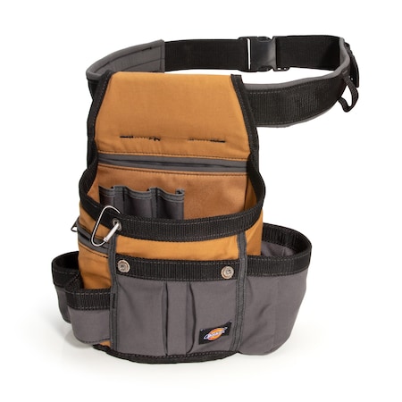 Large Utility Pouch w/Belt, 8 Pocket, Gray/Tan, Canvas, 8 Pockets MPN:57000