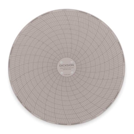 Circular Chart, 6 In, 0 to 100F, 7 Day, PK60 MPN:C657