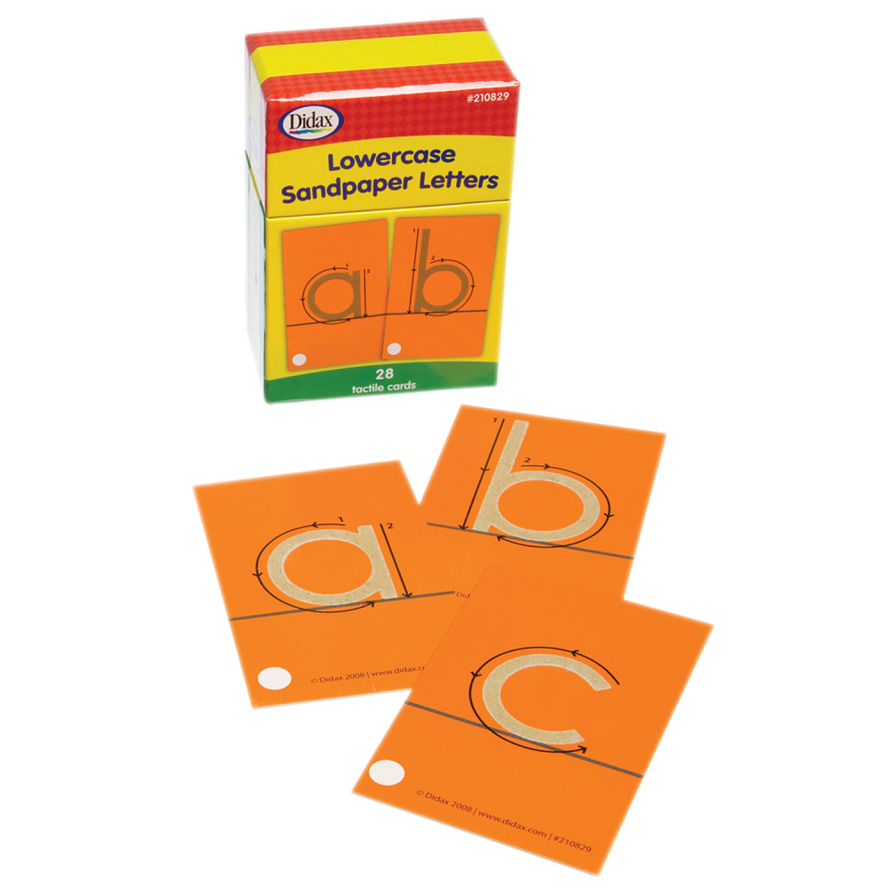 Didax Tactile Sandpaper Flashcards, Lowercase Letters, Grades K-1, Pack Of 26 Cards MPN:DD-210829