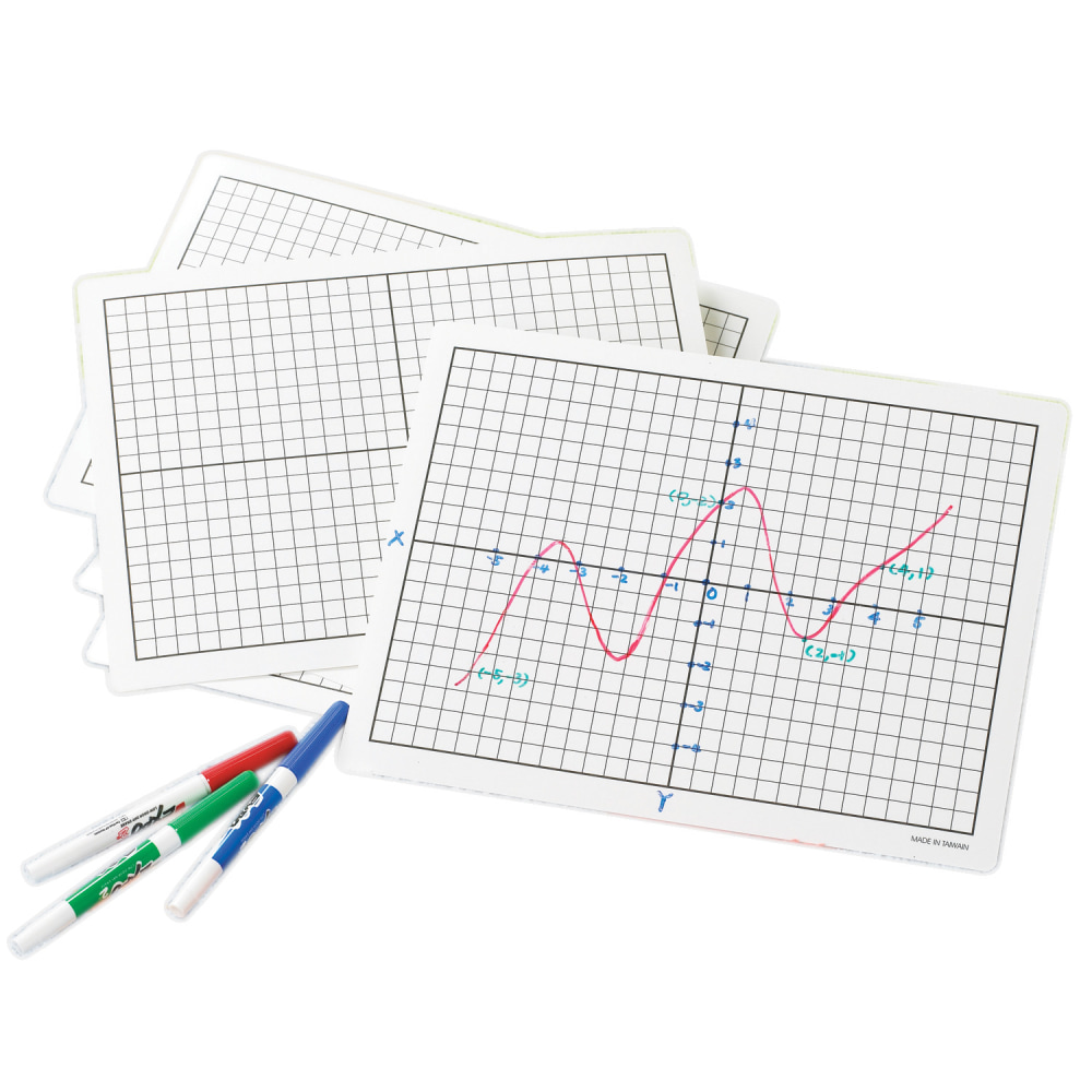 Didax Write-On/Wipe-Off Coordinate Mats, Set Of 10 MPN:DD-211448