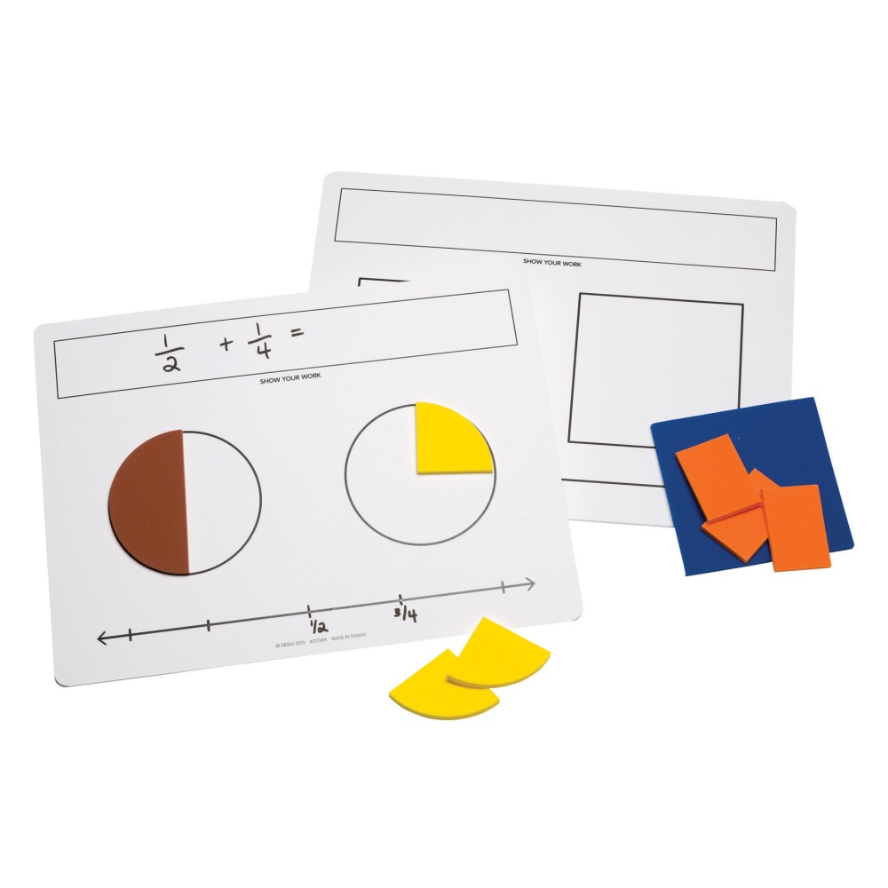 Didax Write-On/Wipe-Off Fraction Mats, Set Of 10 MPN:DD-211584
