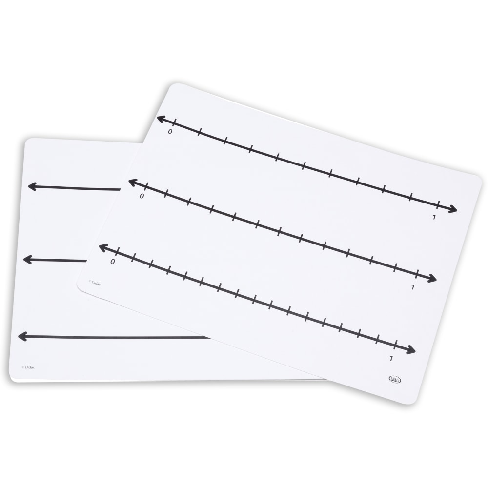 Didax Write-On/Wipe-Off Fraction Number Line Mats, 9in x 12in, White, Grades 3-5, Pack Of 10 Mats MPN:DD-211769