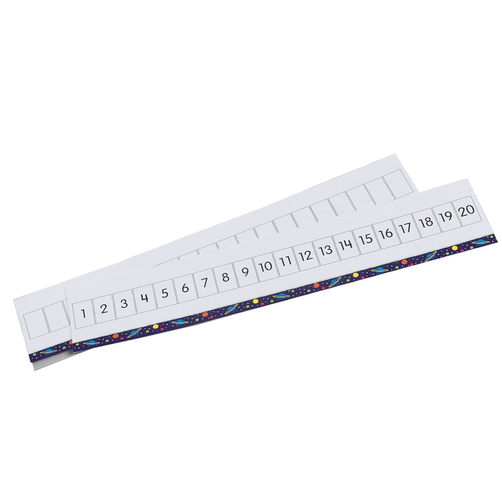 Didax Write-On/Wipe-Off 1-20 Number Path Cards, 4in x 20in, Multicolor, Grade K To 3, Set Of 10 Cards MPN:DD-211774