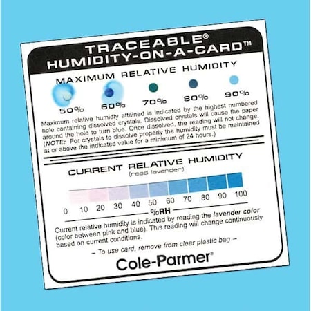 Traceable Humidity Card with Calibr, PK 6 MPN:03313-06