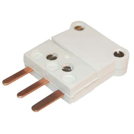 RTD Connector, White 3-Blade ANSI, Male, MPN:18527-84