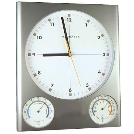 Traceable Analog Wall Clock w/Temp, Humi MPN:94460-35