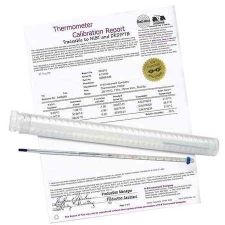 Calibrated Liquid-In-Glass Thermometer, MPN:00708-05