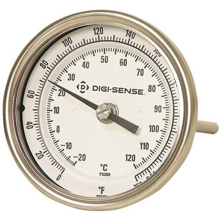 Back-Con Bimetal Thermometer, Dial 3