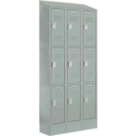 Digilock® LockUp 3-Tier 9 Door Electronic Locker w/Louver Door 36