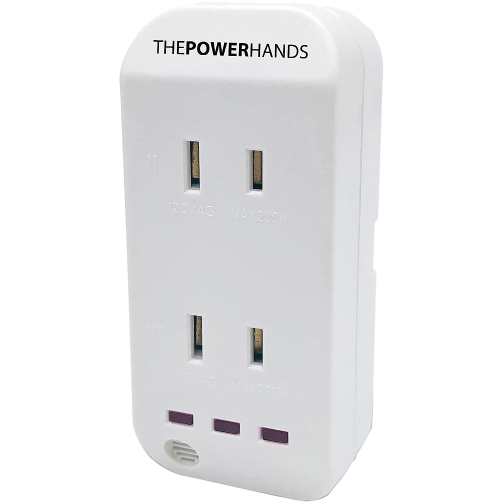 DE Surge Power Hands Noise Detecting Wall Outlet Extender Strip - 2 x AC Power Plug - 120 V AC / 1.60 A - White MPN:DSS5-1047