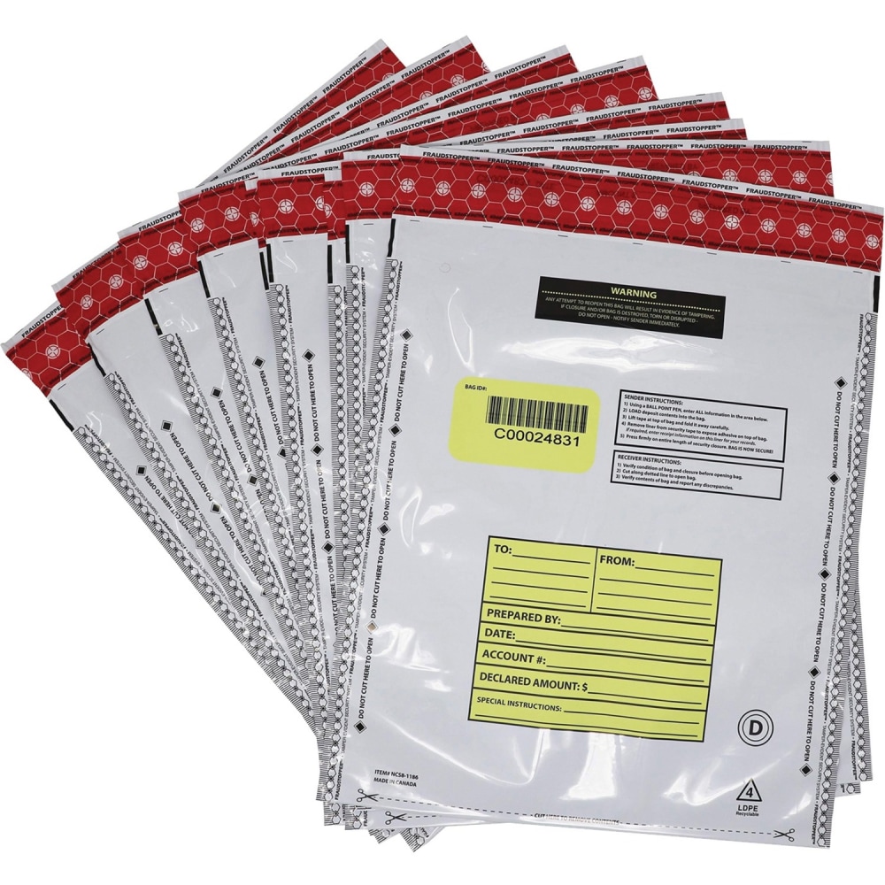 Nadex Coins Deposit Bags, 12x16, Opaque, 50 Pack - 12inx 16in - Peel & Seal Closure - Opaque - Film, Plastic - Cash, Coin - Recycled - 50 Pack MPN:NCC1-1122