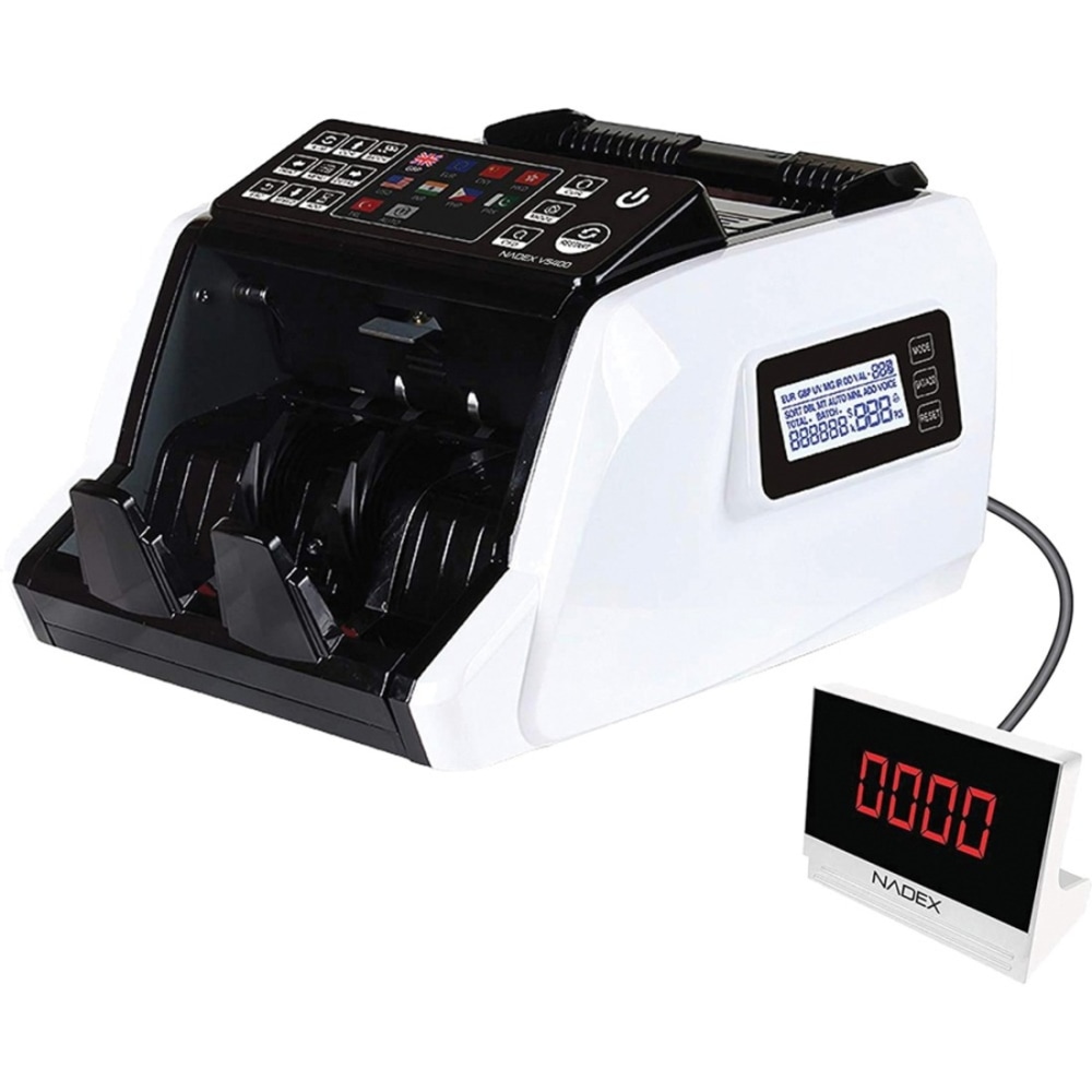 Nadex Coins V5400 Mixed Denomination Money Counter and Counterfeit Detector - Counts @ 1000 bills/min - White MPN:NCC1-1139