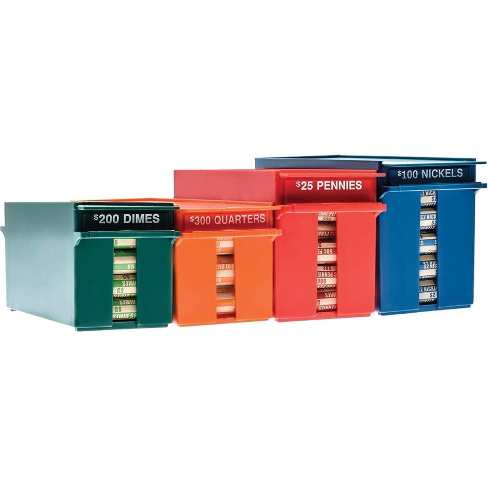 Nadex Coins Storage Case - External Dimensions: 14inx11.5inx 5in - Padlock Closure - Stackable - Orange, Green, Blue, Red - Retail - - NCS81008 MPN:NCS8-1008