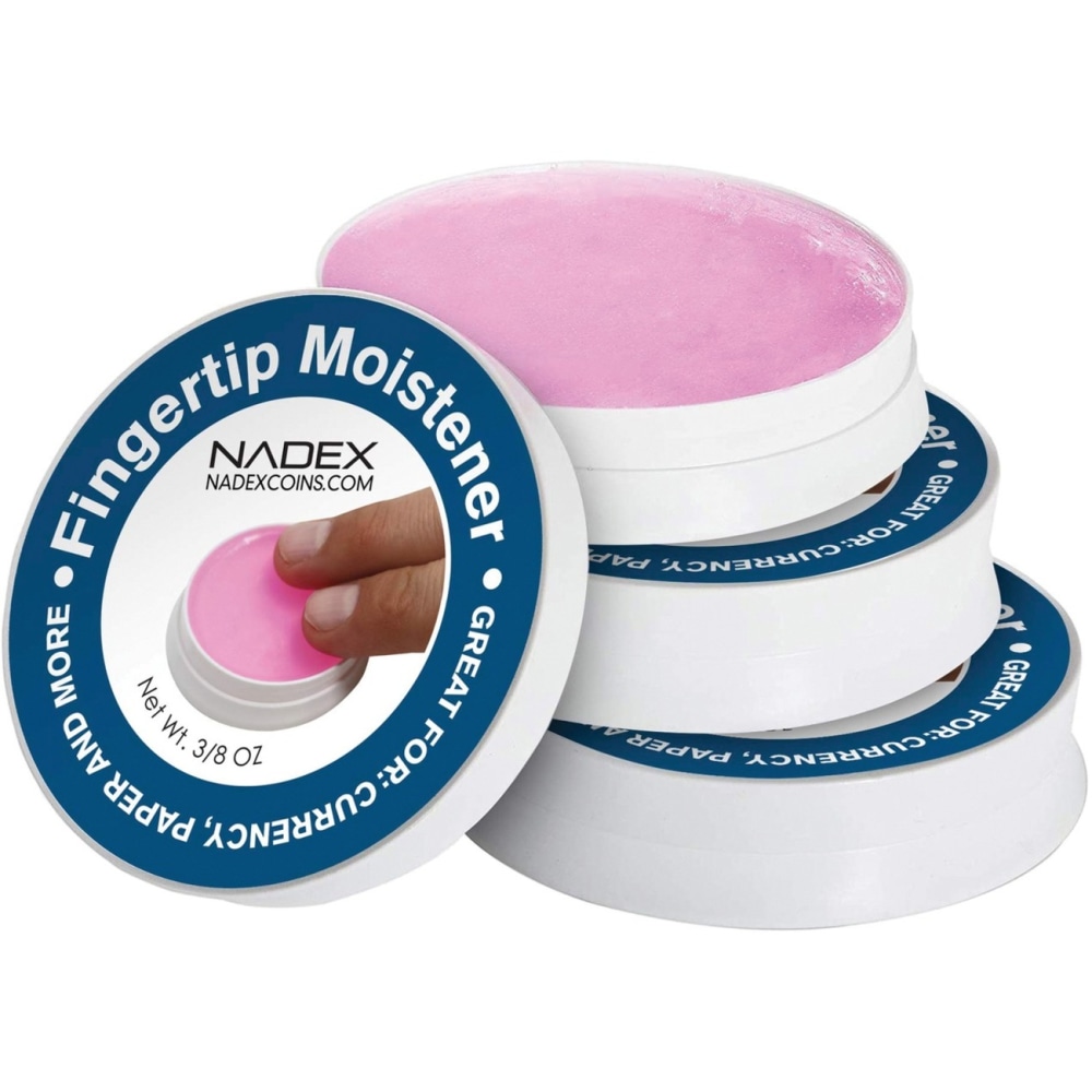 Nadex Coins Fingertip Moistener, 3 Pack - White - Non-slip, Non-toxic, Greaseless, Odorless - 3 Pack MPN:NCC1-1111