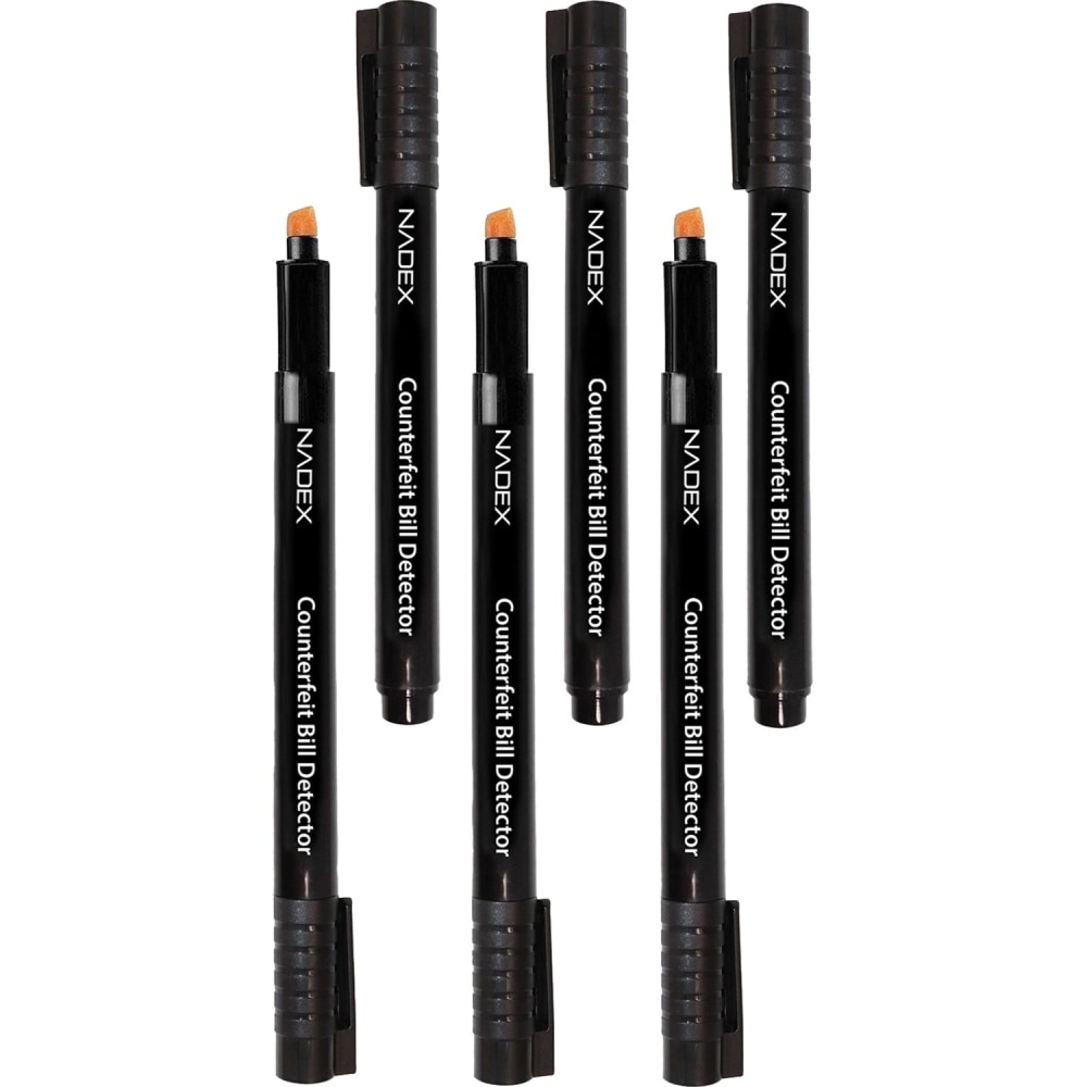 Nadex Coins Counterfeit Pen, 6 Pack - Iodine-based Solution - Black - 6 / Pack MPN:NCC1-1114