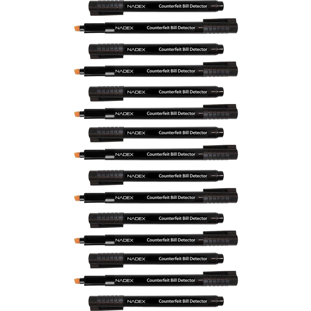 Nadex Coins Counterfeit Pen, 15 Pack - Iodine-based Solution - Black - 15 / Pack MPN:NCC1-1115