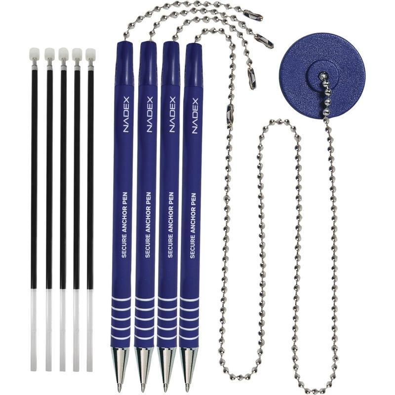 Nadex Coins NCS8-1180 4-Pack Secure Counter Ballpoint Pens (Blue) - Blue Ink - 4 / Pack MPN:NCS8-1180