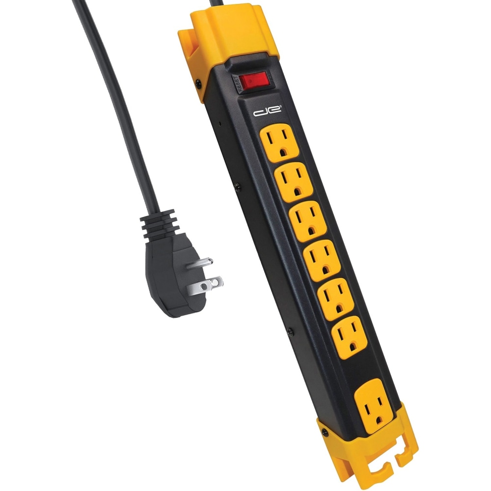 Digital Energy World 6-Outlet Metal Surge Protector Power Strip (Black/Yellow, 6-Foot Cord) - 6 x AC Power - 1875 VA - 4200 J - 120 V AC Input - 6 ft MPN:DEE1-1136