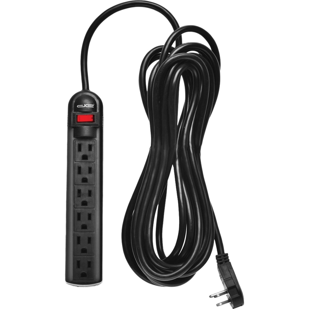 Digital Energy World 6-Outlet Surge Protector Power Strip (Black, 15-Foot Cord) - 6 x AC Power - 1875 VA - 350 J - 120 V AC Input MPN:DSS5-1041