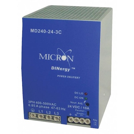 DC Power Supply, 24V DC, 240W MPN:MD240-24-3C