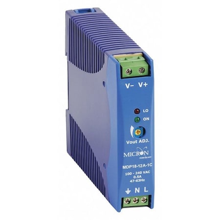 DC Power Supply, 12V DC, 18W MPN:MDP18-12A-1C