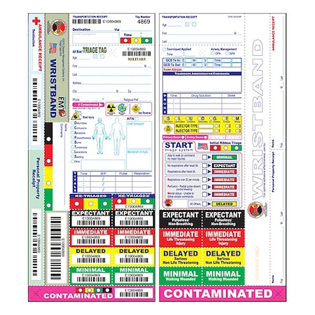 Wristband Military Triage Tag, PK50 MPN:DMS 05420M