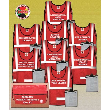 Hazardous Materials Vest Kit, 8 Vests MPN:DMS 05307