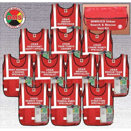 Urban Search and Rescue Vest Kit, 11Vests MPN:DMS 05308