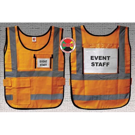 Safety Vest, Orange, Legend Insert, Univsl MPN:DMS-05836