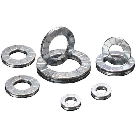 Wedge Lock Washer, For Screw Size 3/16 in Steel, Zinc Plated Finish, 200 PK MPN:100-01