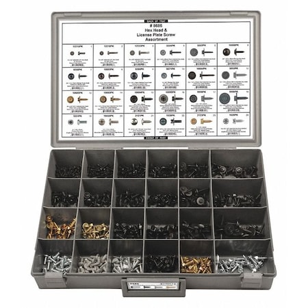 Hex Head License Screw Assort, 585 pcs. MPN:8686