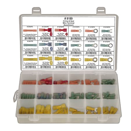 Crimp Wire Terminal Assortment, 124 pcs. MPN:8189