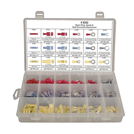 Nylon Wire Terminal Assortment, 315 PCS MPN:8202