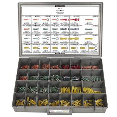 Crimp/Seal Wire Terminal Assort, 270 pcs. MPN:8674