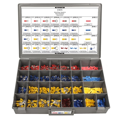 Vinyl Wire Terminal Assortment, 680 PCS MPN:8678