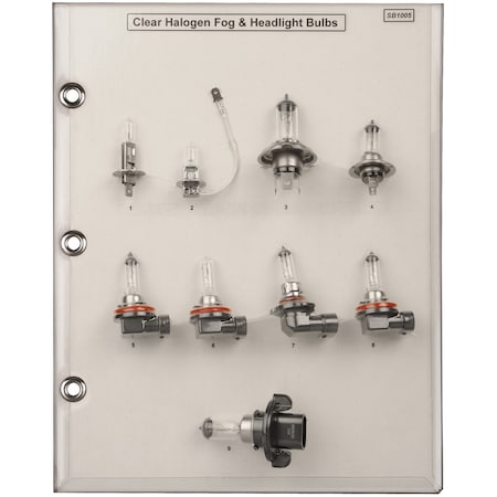 Bulb Sample Board Clr Halogen Fog/HeadLght, 9PCS MPN:SB1005