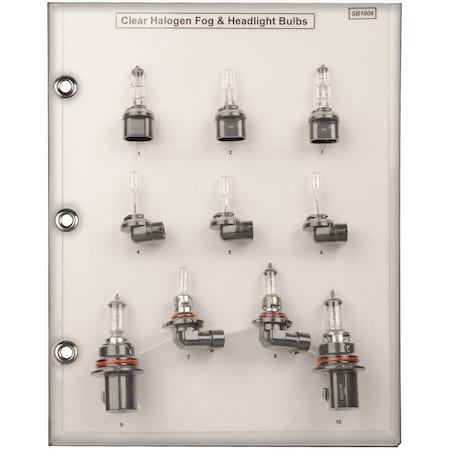 Bulb Sample Board Clr Halogen Fog/HeadLght, 10PCS MPN:SB1006