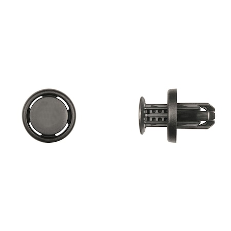 Blk Nyln Bumper Push Ret 10mm Hole 20mm Flng 14mm Stem PK15 MPN:12888PK