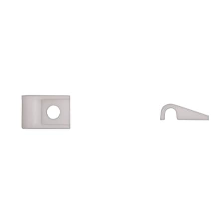 Wht Nyln Cable Clips No 8-10 Screw Size 3/16