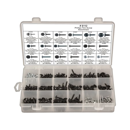 Phillips Trim Screw Assort, 255 pcs. MPN:8112