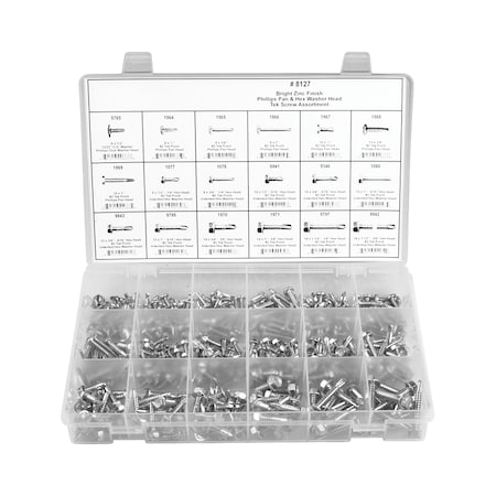 Philips Pan/Hex Washer Tek Assrt, 425 PCS MPN:8127