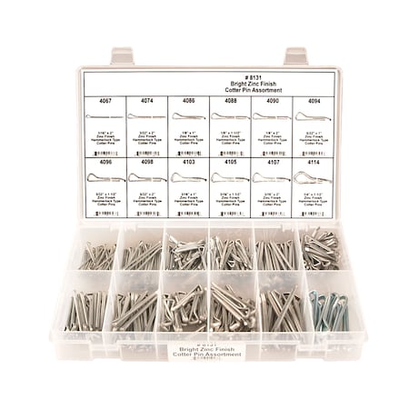 Cotter Pin Assortment, 375 PCS MPN:8131
